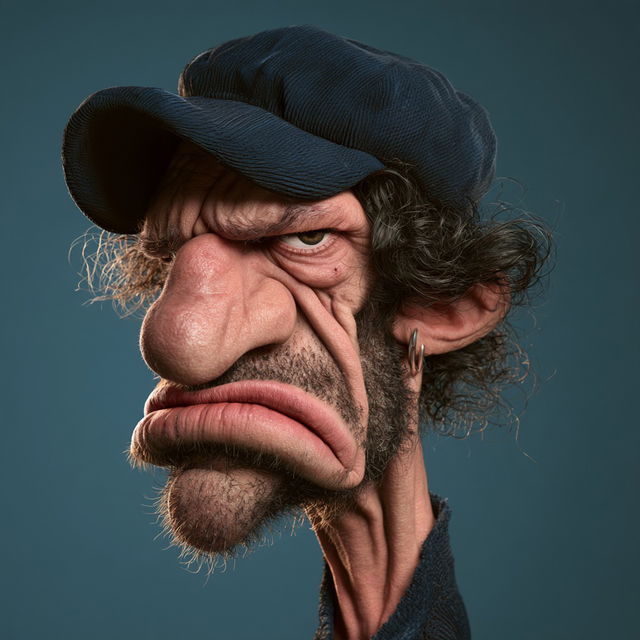 Extreme caricature style, Midjourney V8.2, render 1 of 4