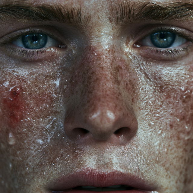 Extreme close-up portrait style, Midjourney V8.2, render 4 of 4