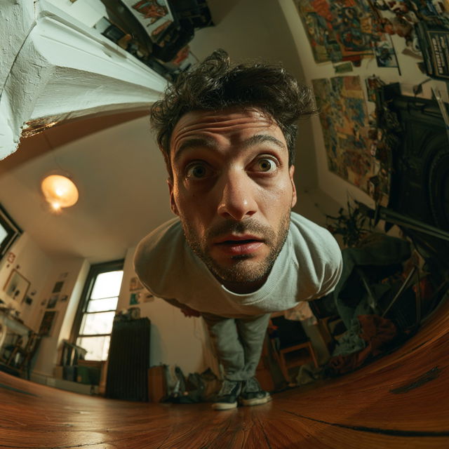 Extreme wide portrait style, Midjourney V8.2, render 1 of 4