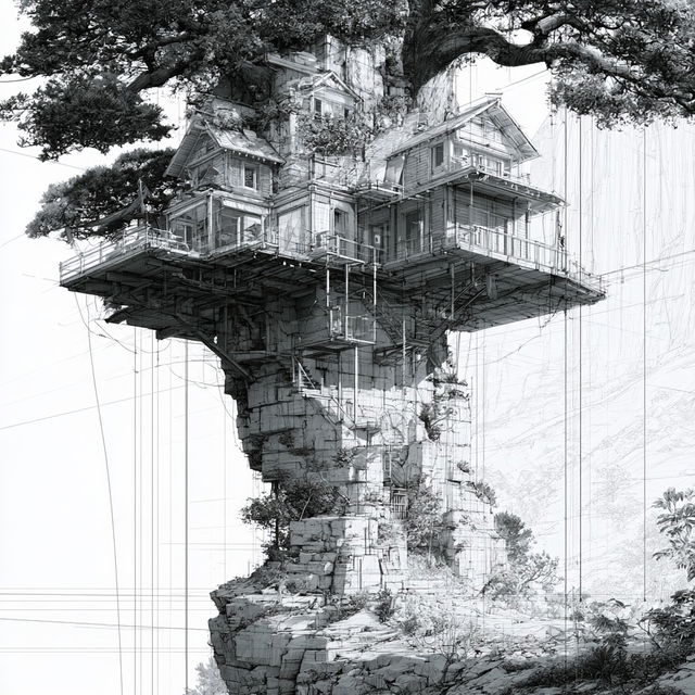 Suspended Anatomy style, Midjourney V8.2, render 1 of 4