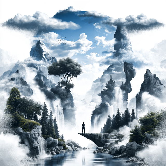 Cloudstep Alpinism style, Midjourney V8.2, render 4 of 4