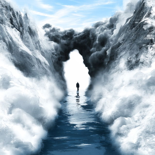 Cloudstep Alpinism style, Midjourney V8.2, render 3 of 4