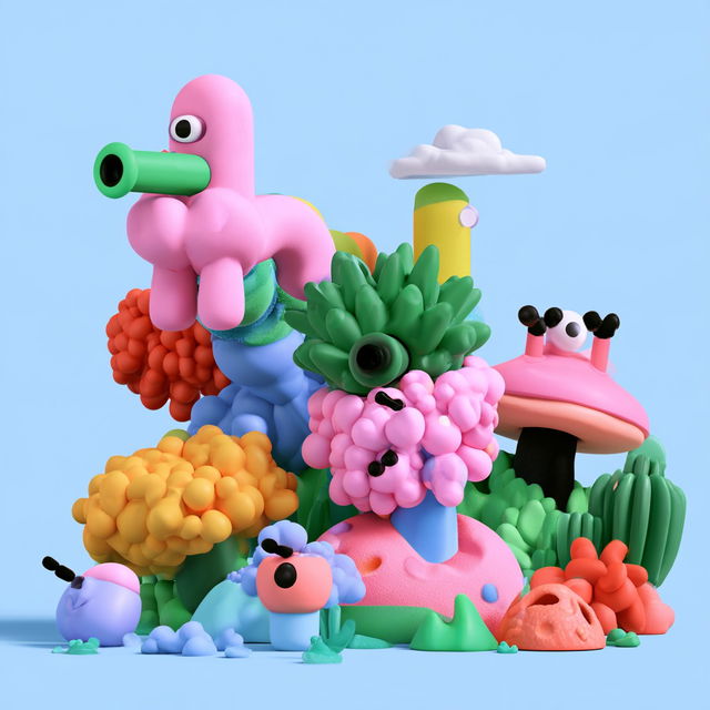 Bubbleburin style, Midjourney V8.2, render 2 of 4