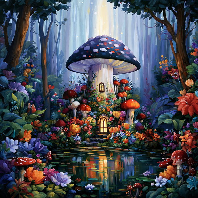 Pilgrimwood Illumination style, Midjourney V8.2, render 1 of 4