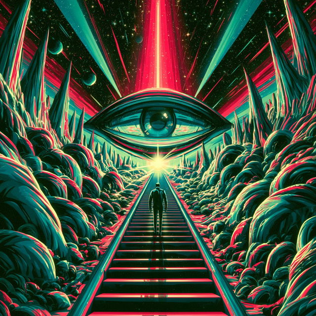 Floating Festival of Eyes style, Midjourney V8.2, render 3 of 4