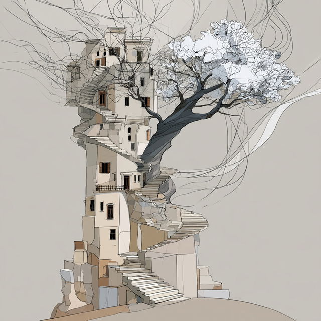Stairhorn style, Midjourney V8.2, render 2 of 4