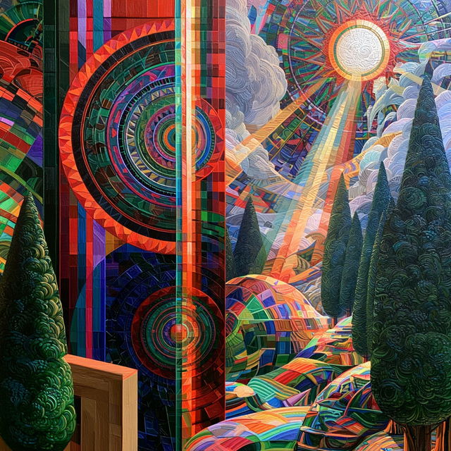 Bandwork Fauve Rail style, Midjourney V8.2, render 3 of 4