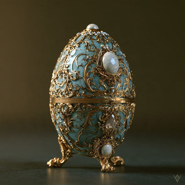 Faberge egg style, Midjourney V8.2, render 1 of 4