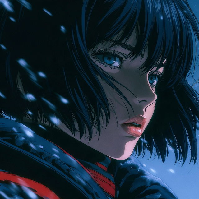Redblue Megalith Anime style, Midjourney V8.2, render 1 of 4