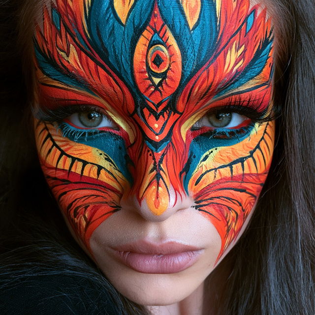Facepaint style, Midjourney V8.2, render 2 of 4