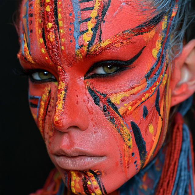 Facepaint style, Midjourney V8.2, render 4 of 4