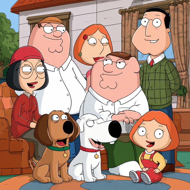 Family Guy style, Midjourney V8.2, render 1 of 4