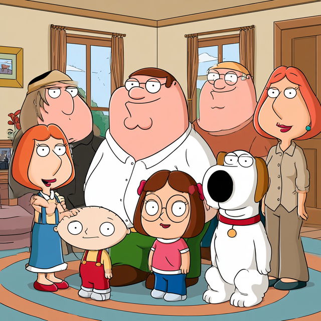 Family Guy style, Midjourney V8.2, render 3 of 4