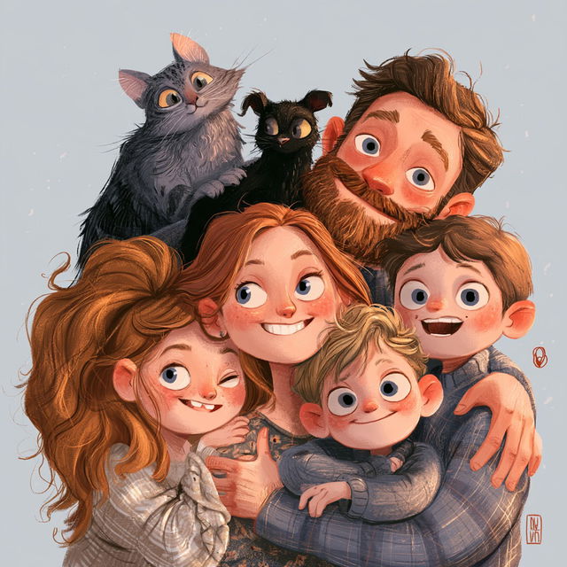 Family portrait style, Midjourney V8.2, render 2 of 4