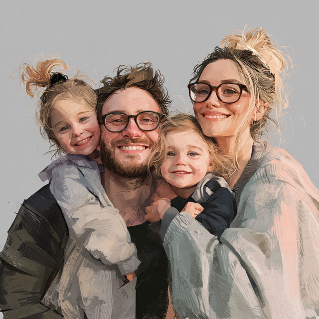 Family portrait style, Midjourney V8.2, render 4 of 4