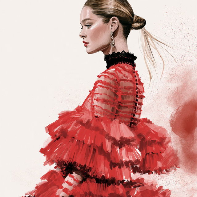 Fashion illustration style, Midjourney V8.2, render 1 of 4