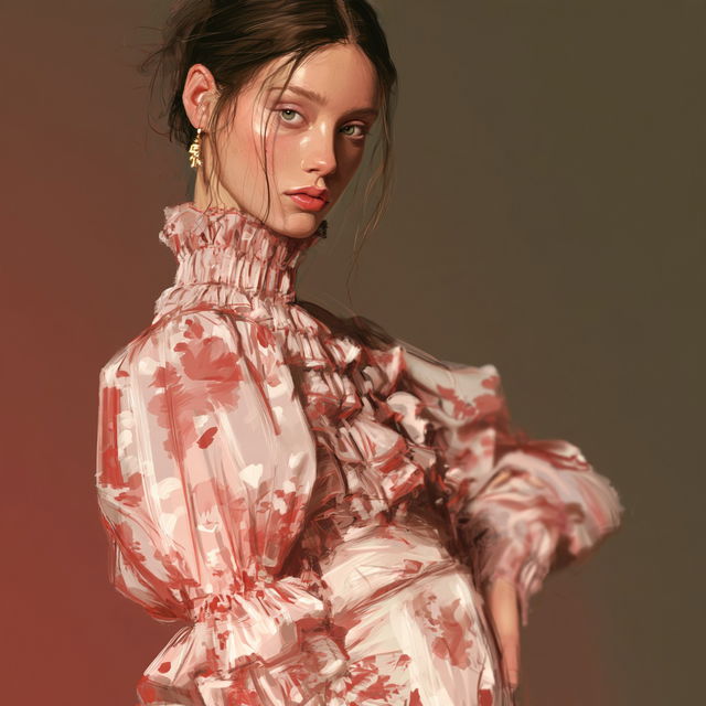Fashion portrait style, Midjourney V8.2, render 2 of 4