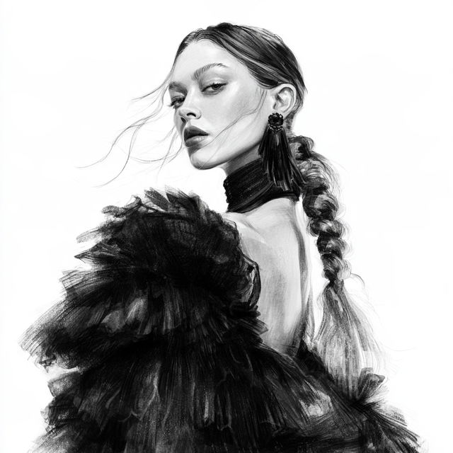 Fashion portrait style, Midjourney V8.2, render 3 of 4