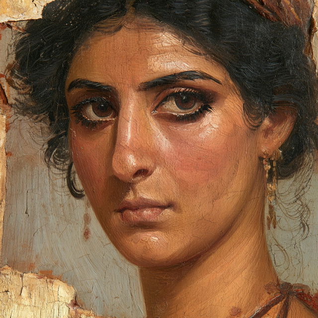 Fayum portrait style, Midjourney V8.2, render 2 of 4
