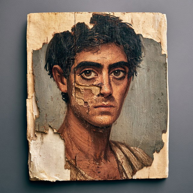 Fayum portrait style, Midjourney V8.2, render 4 of 4