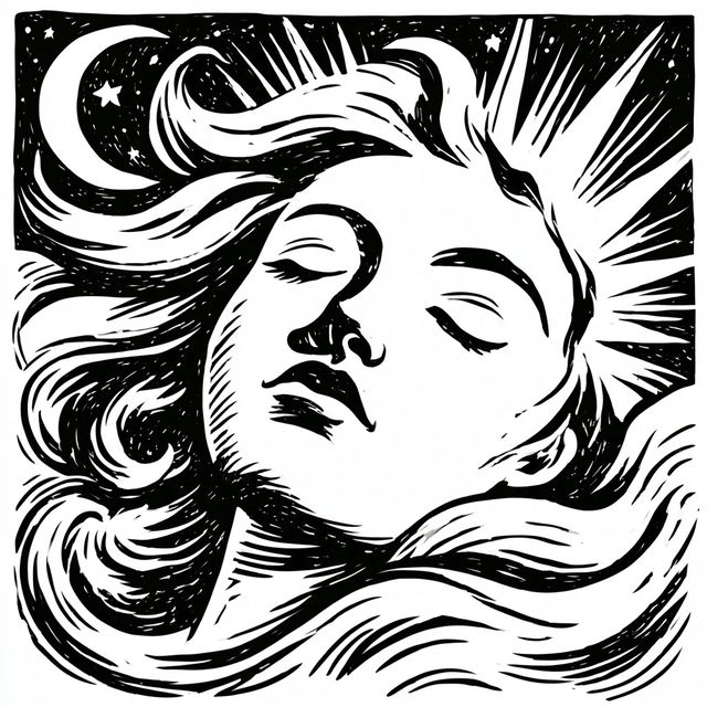 Linocut Serpentism style, Midjourney V8.2, render 3 of 4