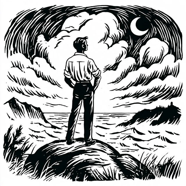 Linocut Serpentism style, Midjourney V8.2, render 4 of 4