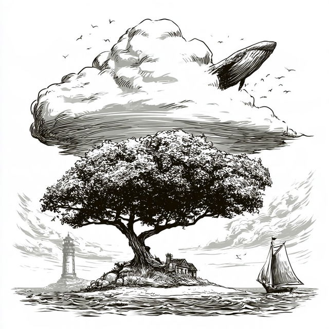 Sunleaf Blackwork style, Midjourney V8.2, render 2 of 4