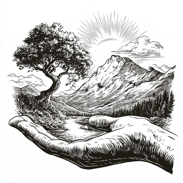 Sunleaf Blackwork style, Midjourney V8.2, render 3 of 4