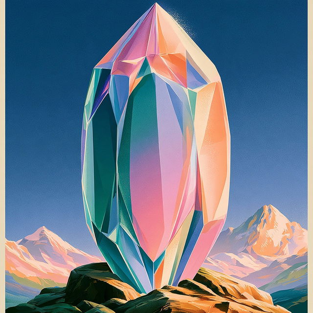 Faceted Tropicisme style, Midjourney V8.2, render 2 of 4