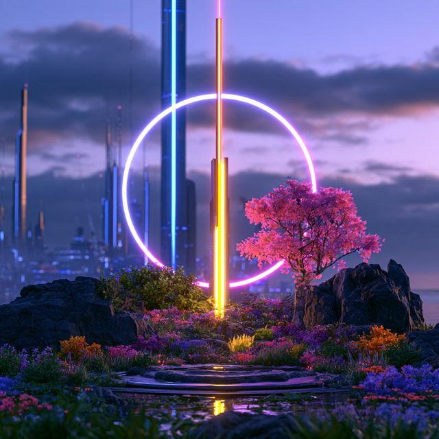 Neonhortic style, Midjourney V8.2, render 1 of 4