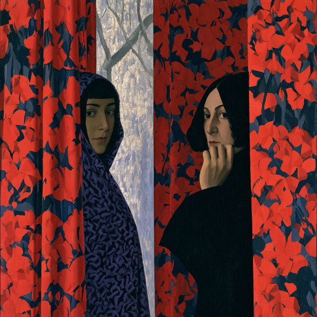 Felice Casorati style, Midjourney V8.2, render 2 of 4