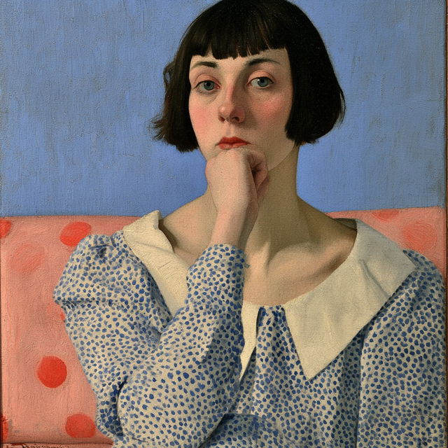 Felice Casorati style, Midjourney V8.2, render 1 of 4