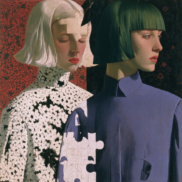 Felice Casorati style, Midjourney V8.2, render 4 of 4