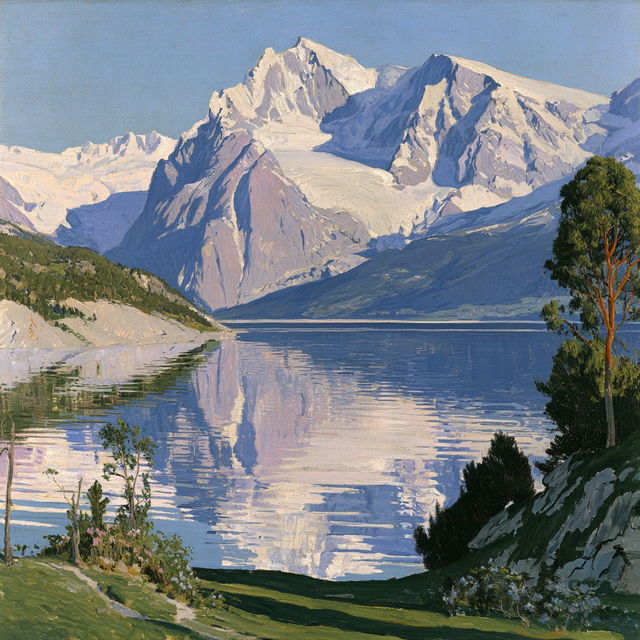 Ferdinand Hodler style, Midjourney V8.2, render 3 of 4