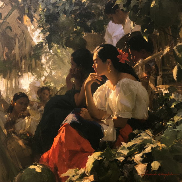 Fernando Amorsolo style, Midjourney V8.2, render 2 of 4