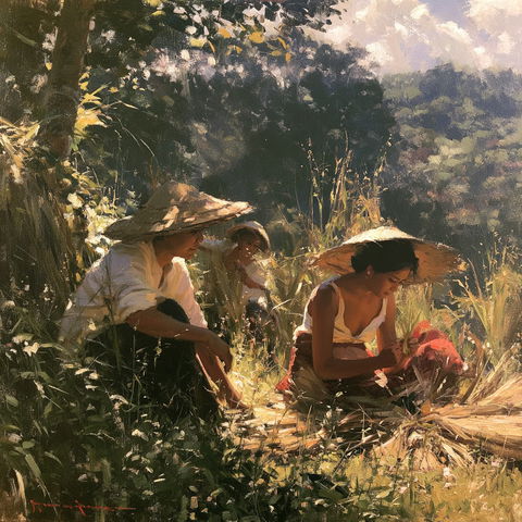 Fernando Amorsolo style (Painters), Midjourney V8.2