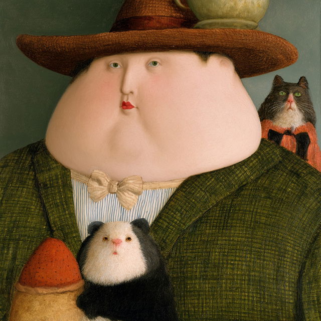 Fernando Botero style, Midjourney V8.2, render 3 of 4