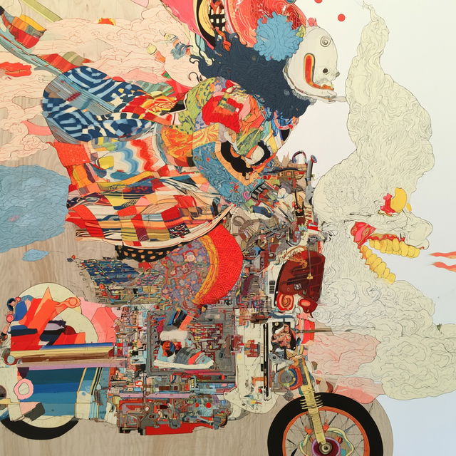 Ferris Plock style, Midjourney V8.2, render 1 of 4