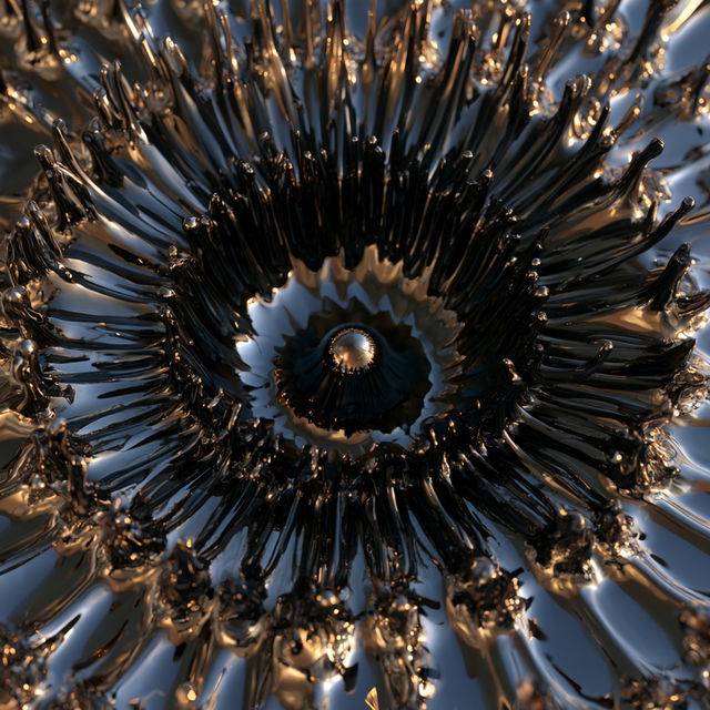 Ferrofluid style, Midjourney V8.2, render 3 of 4