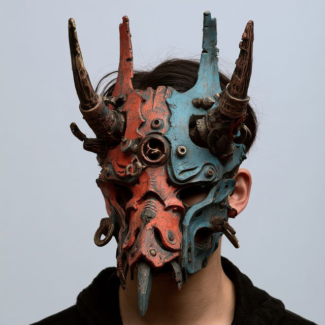 Festima mask style, Midjourney V8.2, render 2 of 4