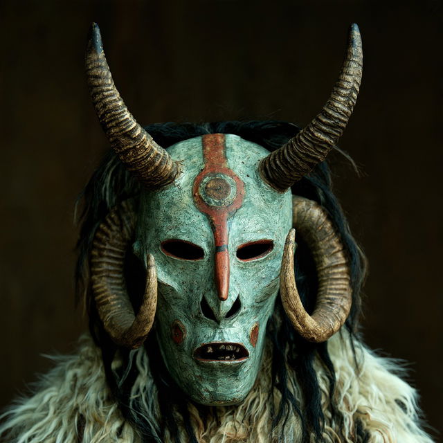 Festima mask style, Midjourney V8.2, render 3 of 4