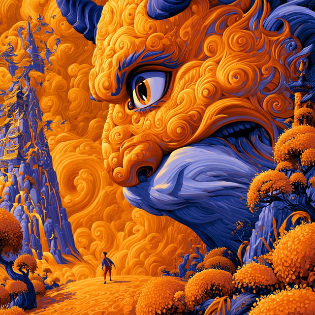 Flamecoil Embroidery style, Midjourney V8.2, render 3 of 4