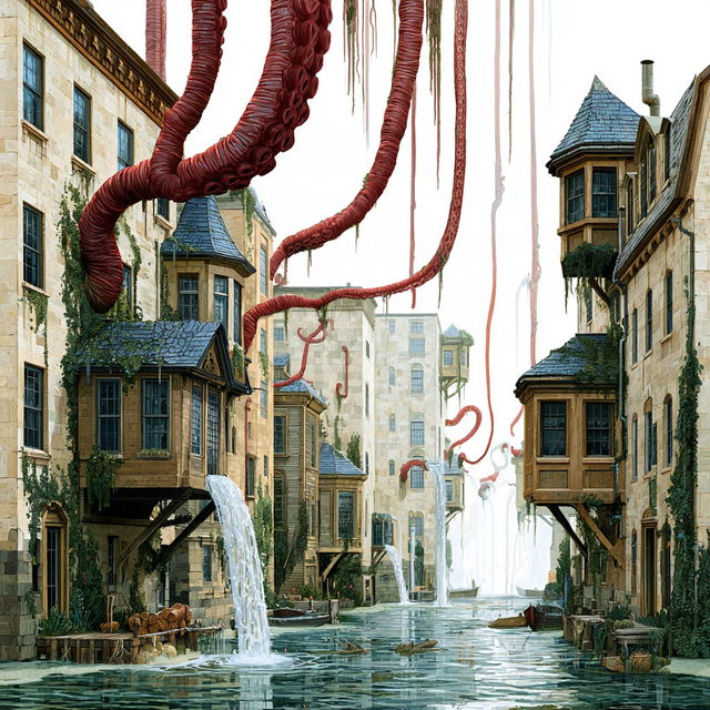 Deckleworld Architecture style, Midjourney V8.2, render 2 of 4