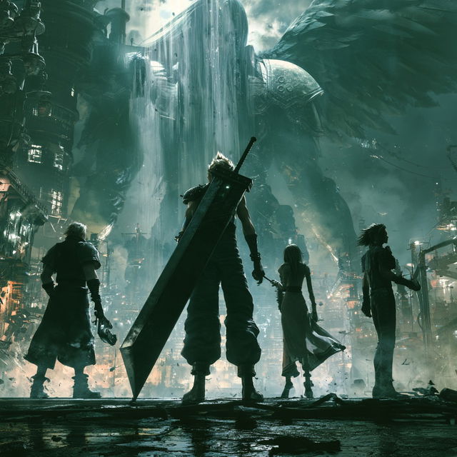 Final Fantasy VII style, Midjourney V8.2, render 2 of 4