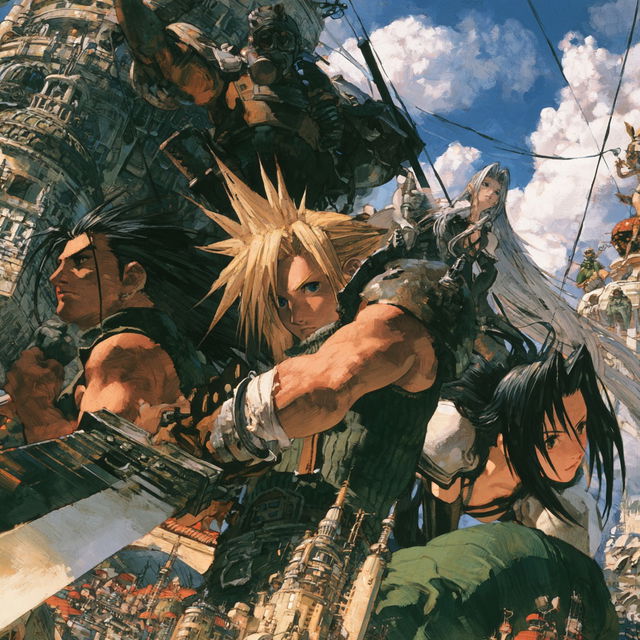 Final Fantasy VII style, Midjourney V8.2, render 3 of 4