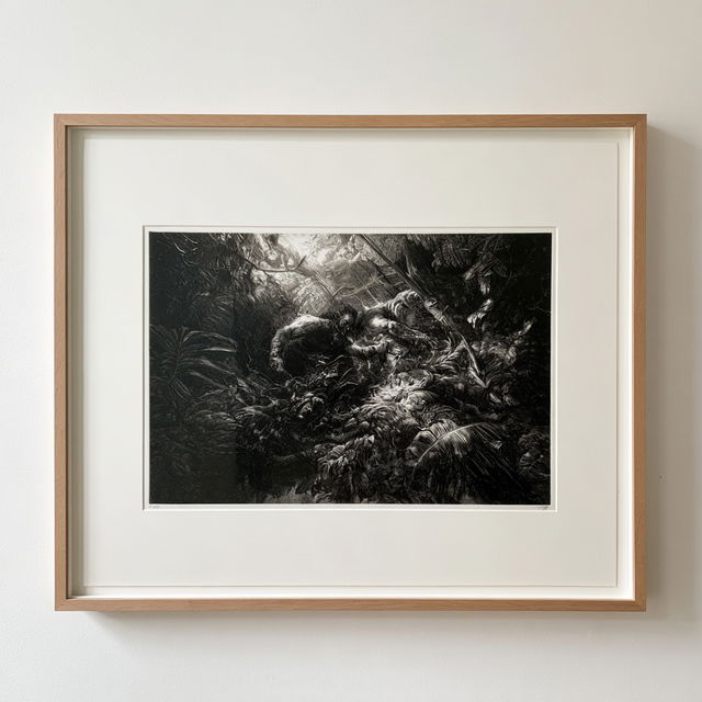 Fine art etching style, Midjourney V8.2, render 2 of 4