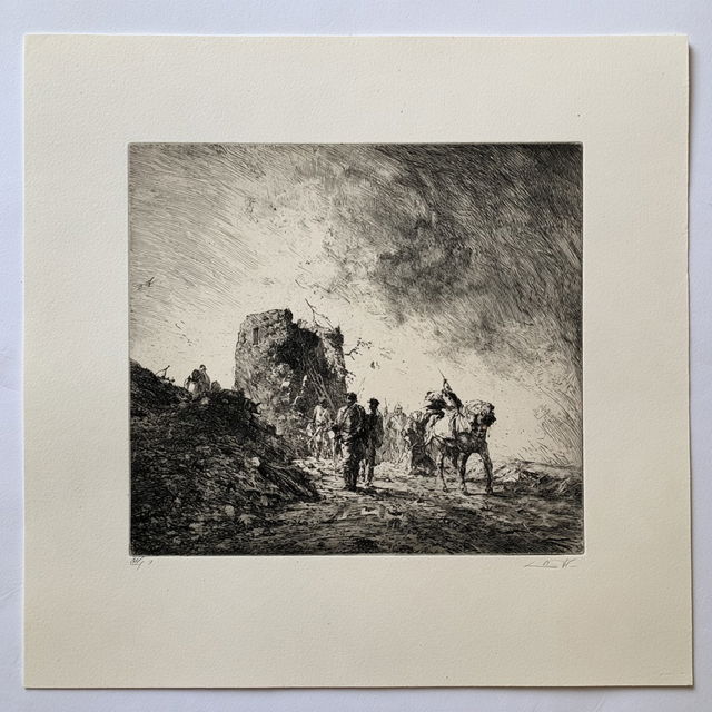 Fine art etching style, Midjourney V8.2, render 1 of 4