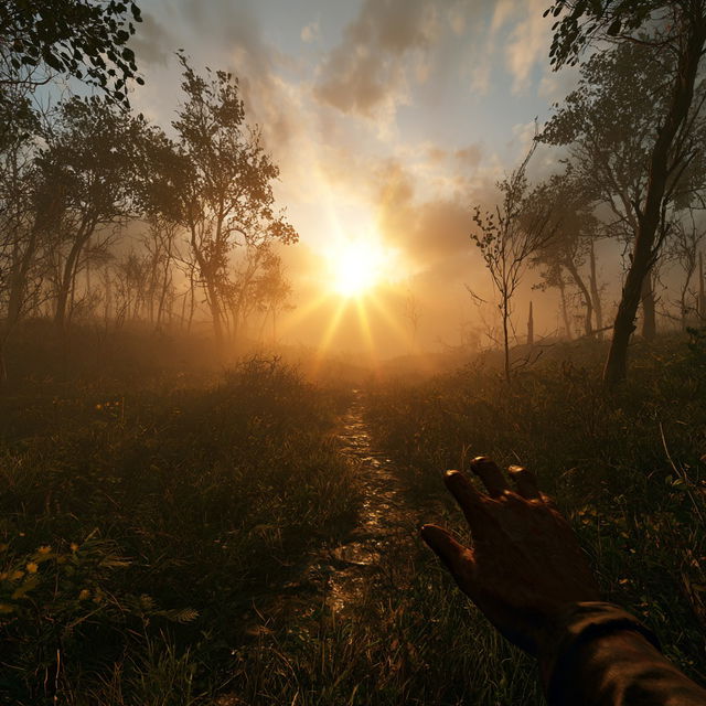 First-person view style, Midjourney V8.2, render 2 of 4