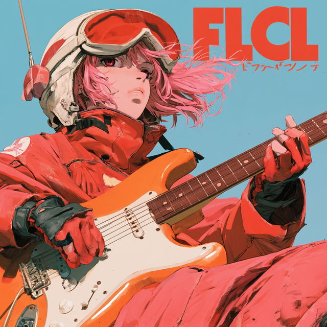 FLCL style, Midjourney V8.2, render 2 of 4