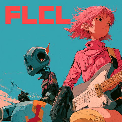 FLCL style (Titles), Midjourney V8.2
